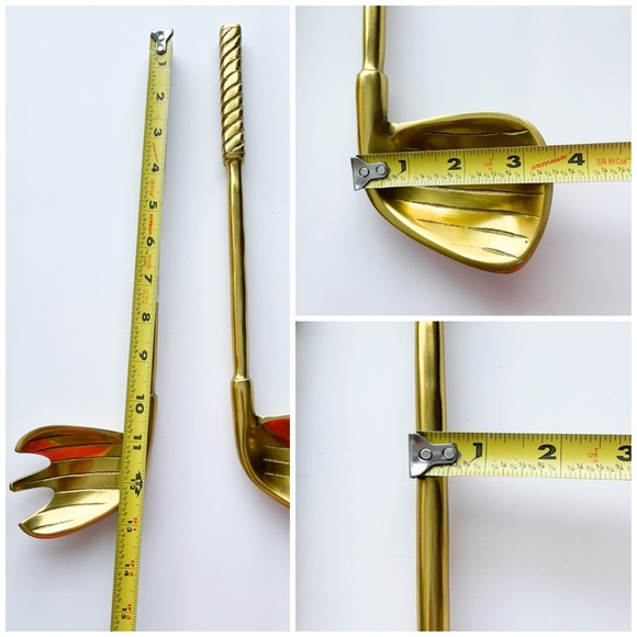 ZAZ DESIGNS Gilded Goldtone Golf Fork & Spoon Server Set - Picture 16 of 17